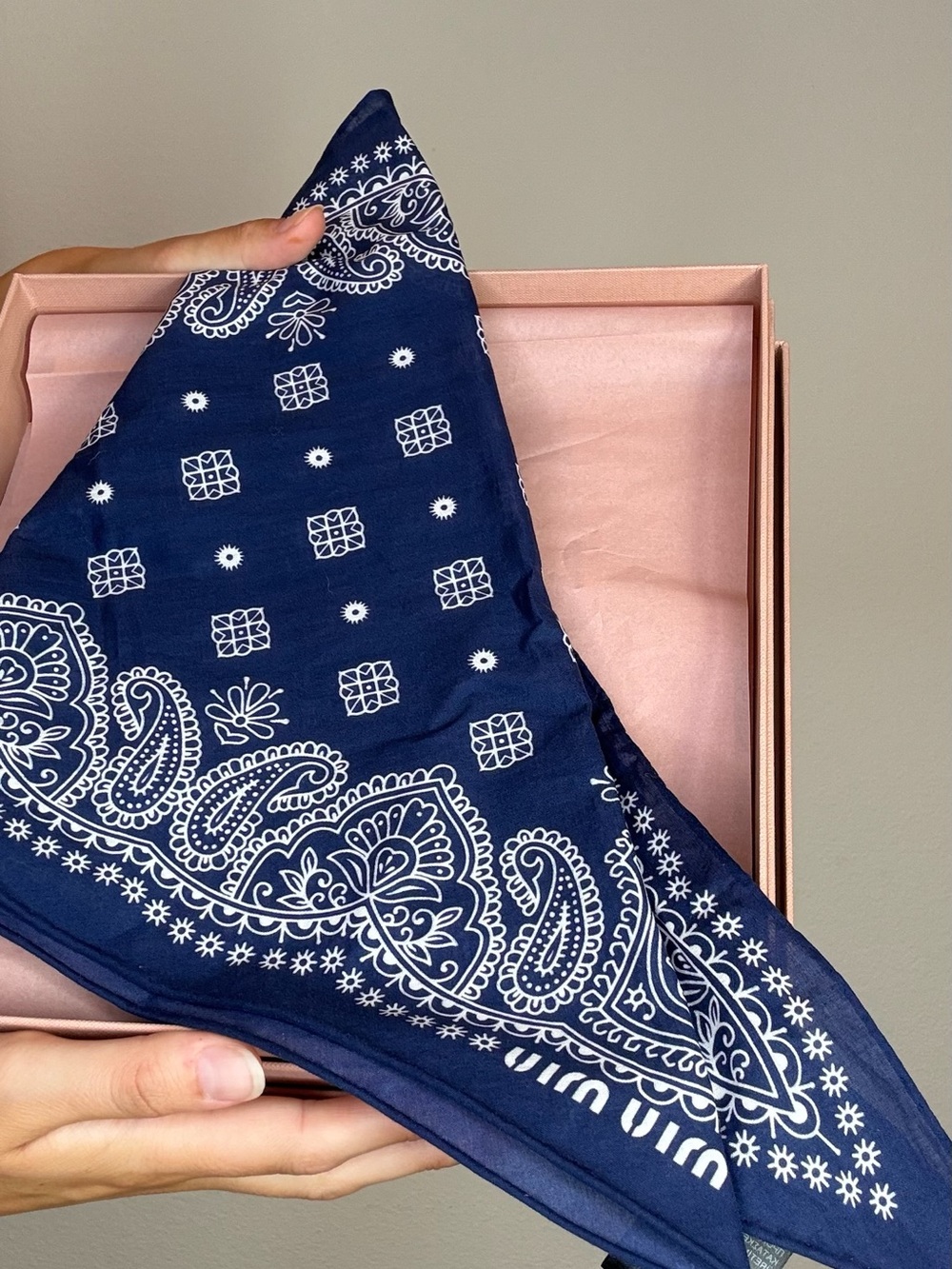 Miu Miu Navy Logo Bandana NIB